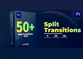 Pr模板插件 50套拆分转场预设 Split Transitions for Premiere Pro .prproj